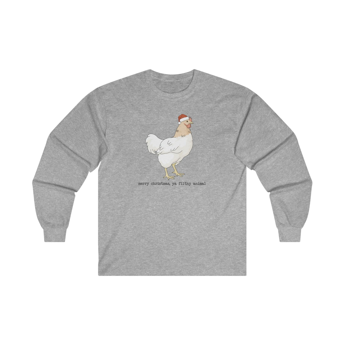 Christmas Chicken | Long Sleeve Tee - Detezi Designs-22842500833336372213