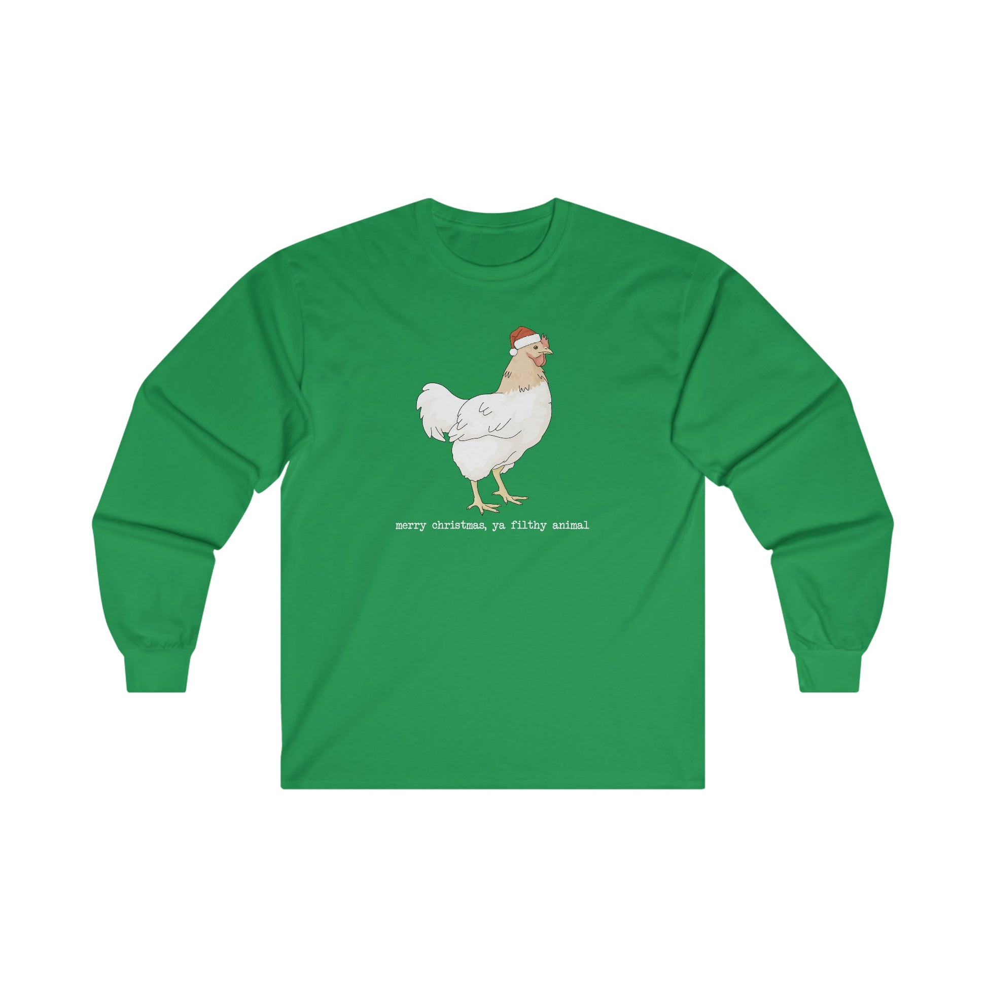 Christmas Chicken | Long Sleeve Tee - Detezi Designs-24737616472099376631