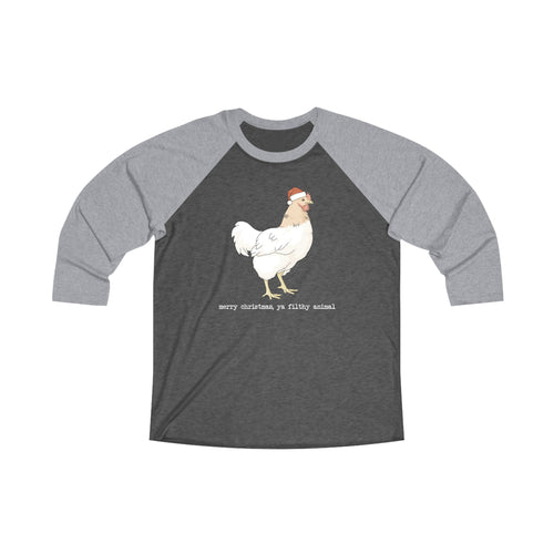 Christmas Chicken | Unisex 3\4 Sleeve Tee - Detezi Designs-88085335627123744016
