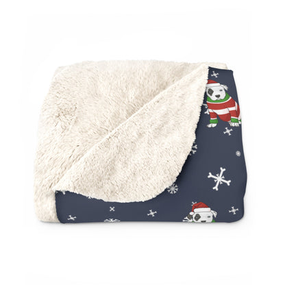 Christmas Puppy Blanket | Sherpa Fleece - Detezi Designs-11043314623741171089