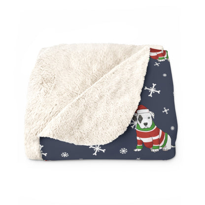 Christmas Puppy Blanket | Sherpa Fleece - Detezi Designs-11043314623741171089