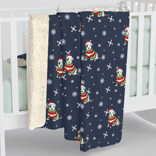 Christmas Puppy Blanket | Sherpa Fleece - Detezi Designs-17984301520713724222