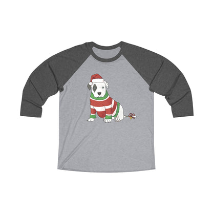 Christmas Puppy | Unisex 3\4 Sleeve Tee - Detezi Designs-27473800946948399703