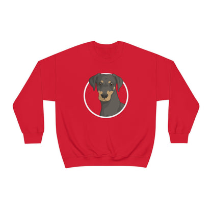 Doberman Circle | Crewneck Sweatshirt - Detezi Designs-18570116528795939320