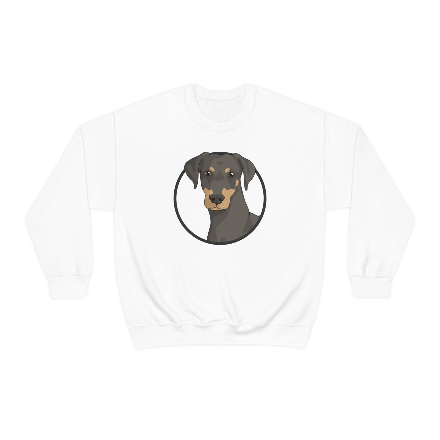 Doberman Circle | Crewneck Sweatshirt - Detezi Designs-19276230214063868814