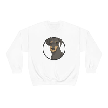 Doberman Circle | Crewneck Sweatshirt - Detezi Designs-19276230214063868814