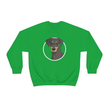 Doberman Circle | Crewneck Sweatshirt - Detezi Designs-25343180687497484291