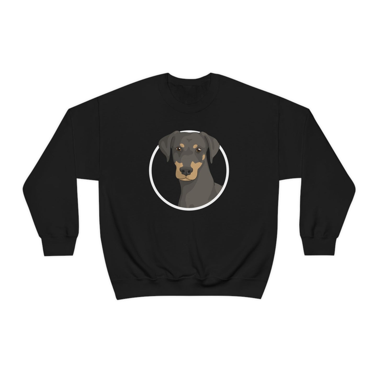 Doberman Circle | Crewneck Sweatshirt - Detezi Designs-26240240568471095809