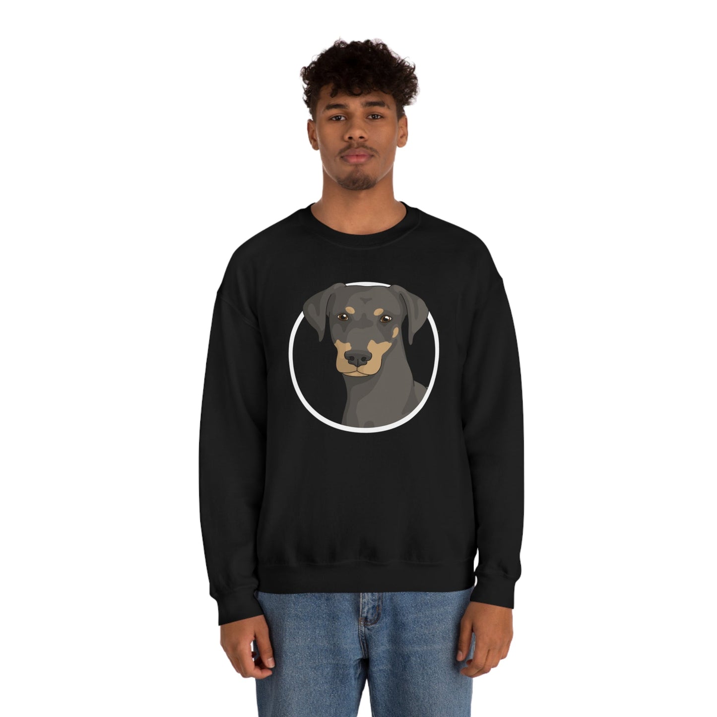 Doberman Circle | Crewneck Sweatshirt - Detezi Designs-28497237362093620650