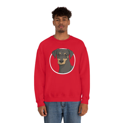 Doberman Circle | Crewneck Sweatshirt - Detezi Designs-28497237362093620650