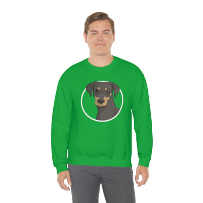 Doberman Circle | Crewneck Sweatshirt - Detezi Designs-28497237362093620650