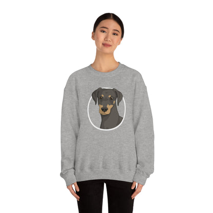 Doberman Circle | Crewneck Sweatshirt - Detezi Designs-28497237362093620650