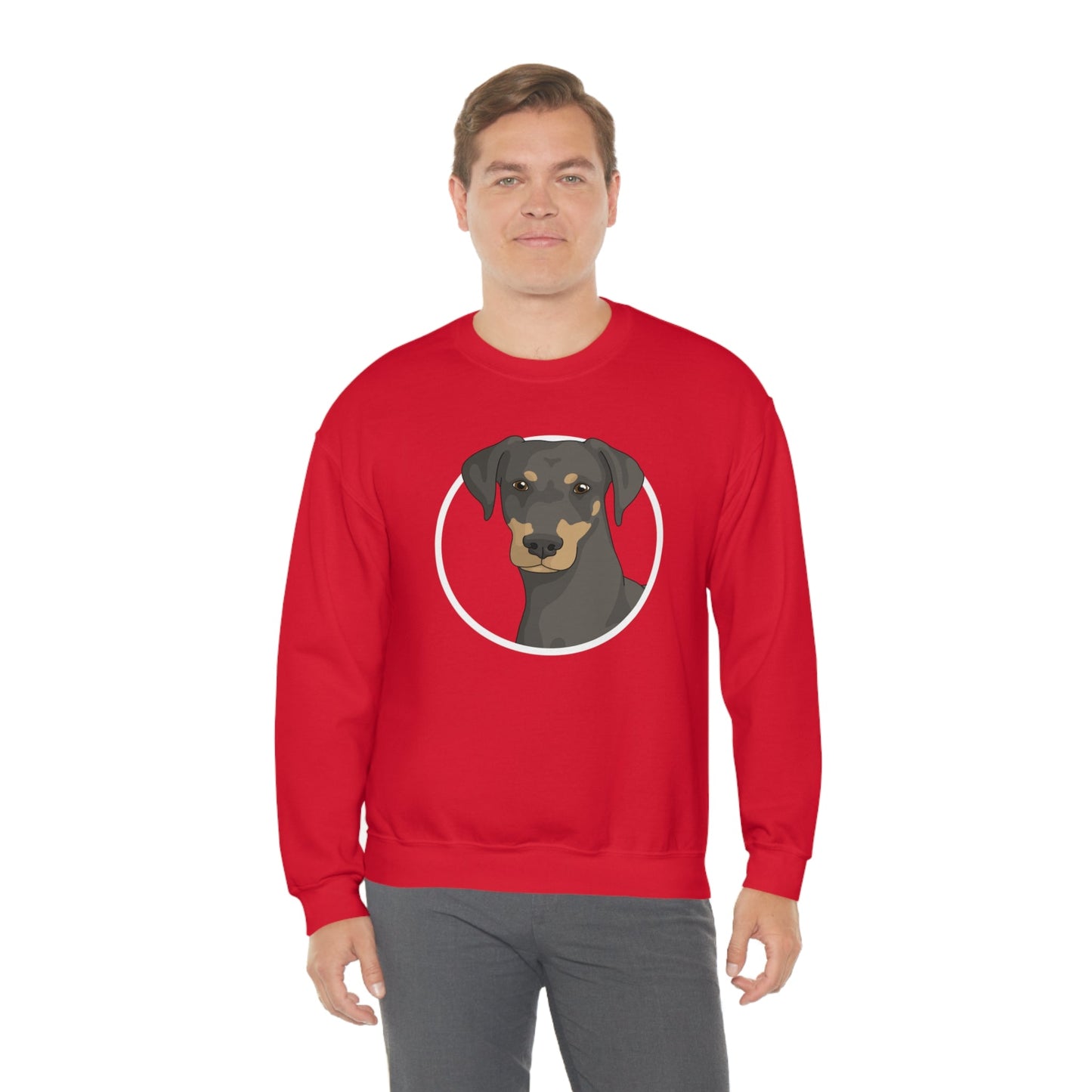 Doberman Circle | Crewneck Sweatshirt - Detezi Designs-28497237362093620650