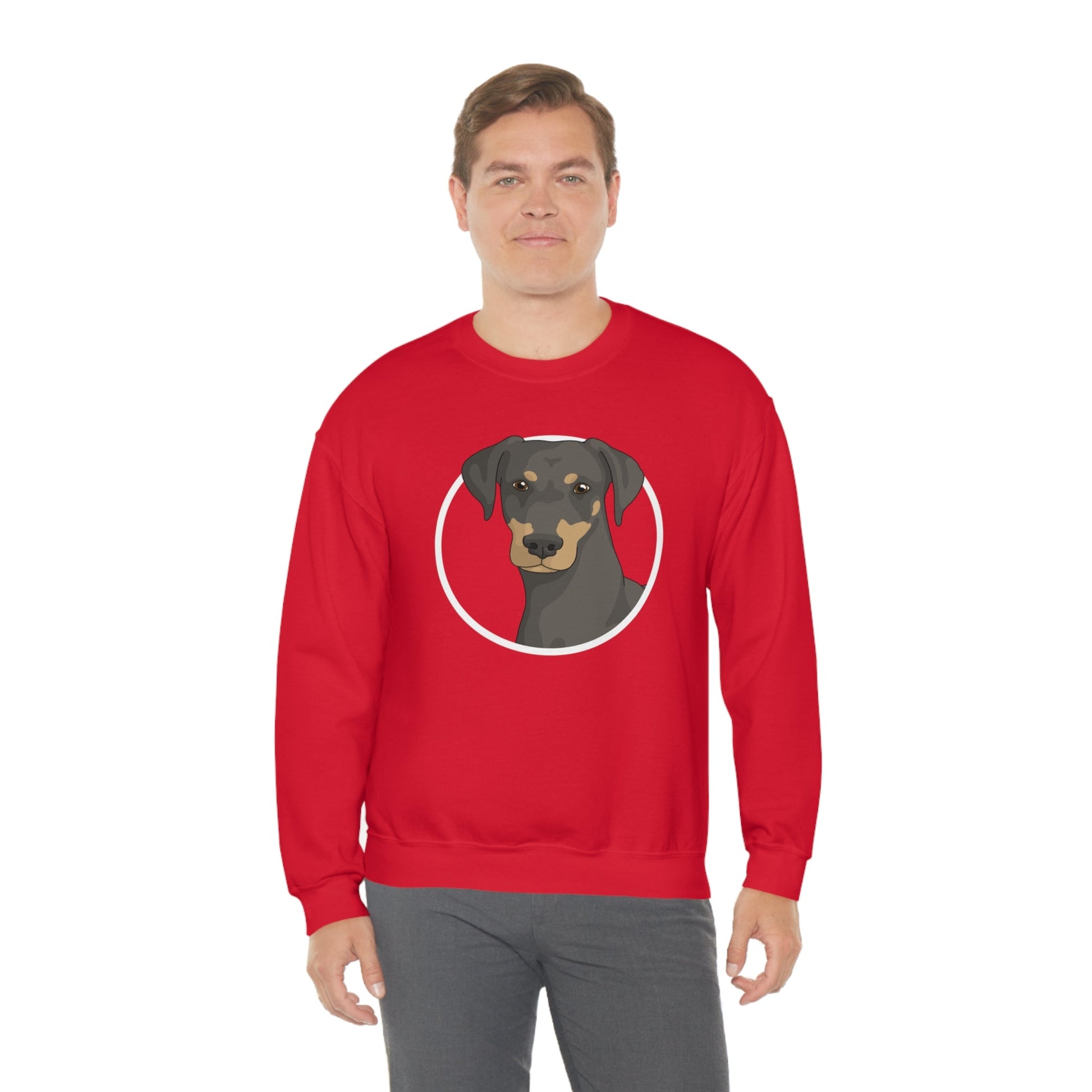 Doberman Circle | Crewneck Sweatshirt - Detezi Designs-28497237362093620650