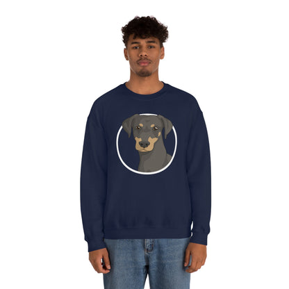 Doberman Circle | Crewneck Sweatshirt - Detezi Designs-28497237362093620650