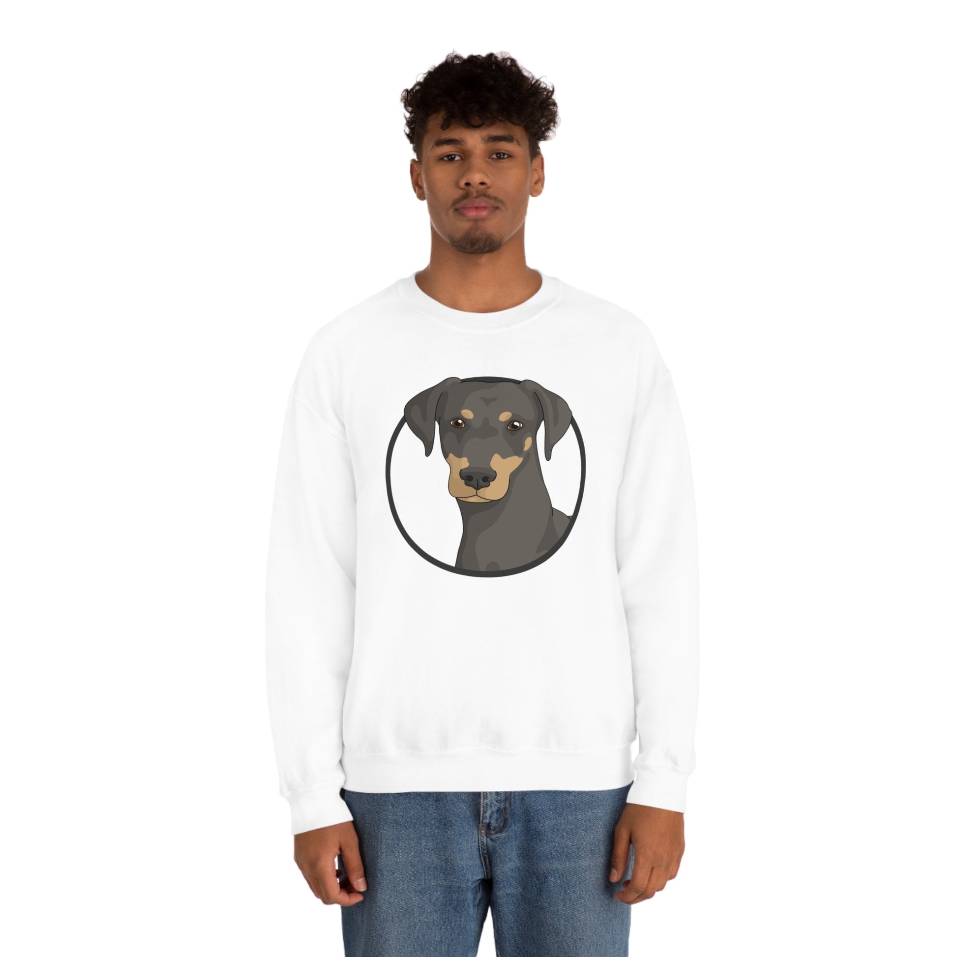 Doberman Circle | Crewneck Sweatshirt - Detezi Designs-28497237362093620650