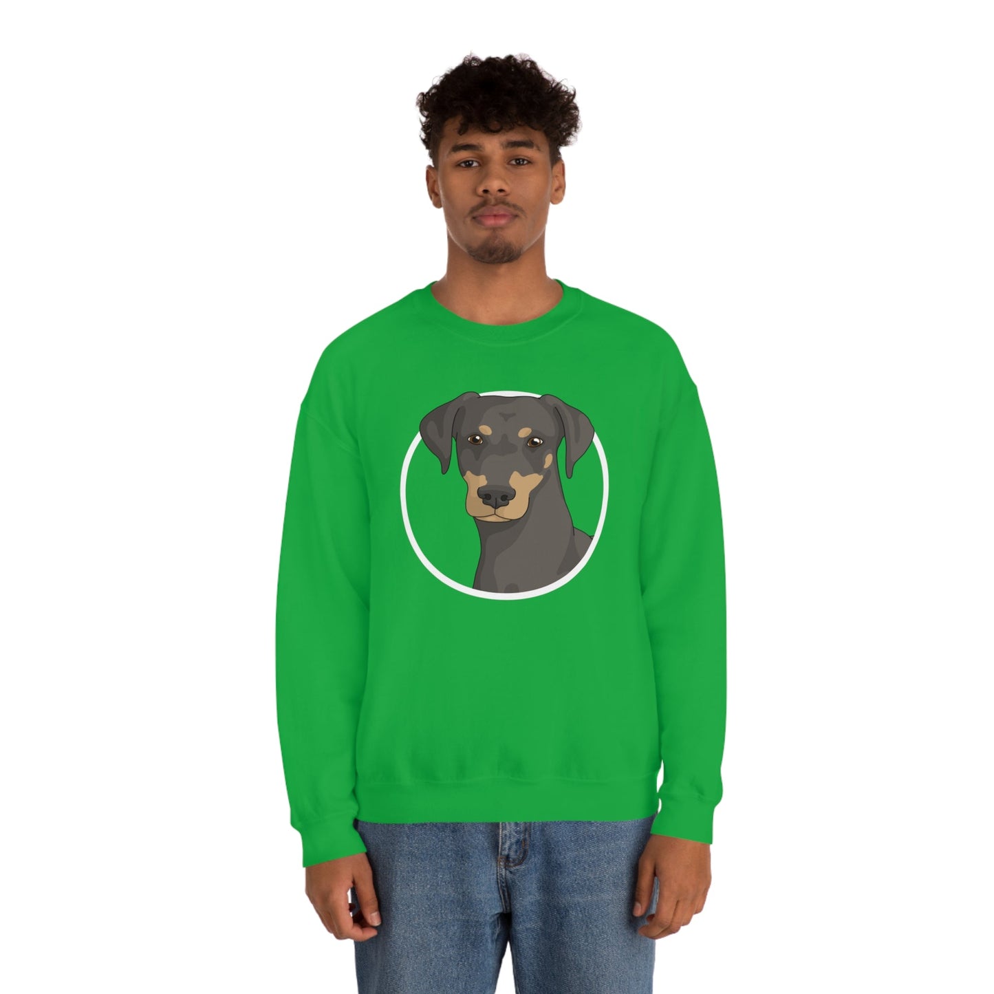 Doberman Circle | Crewneck Sweatshirt - Detezi Designs-28497237362093620650