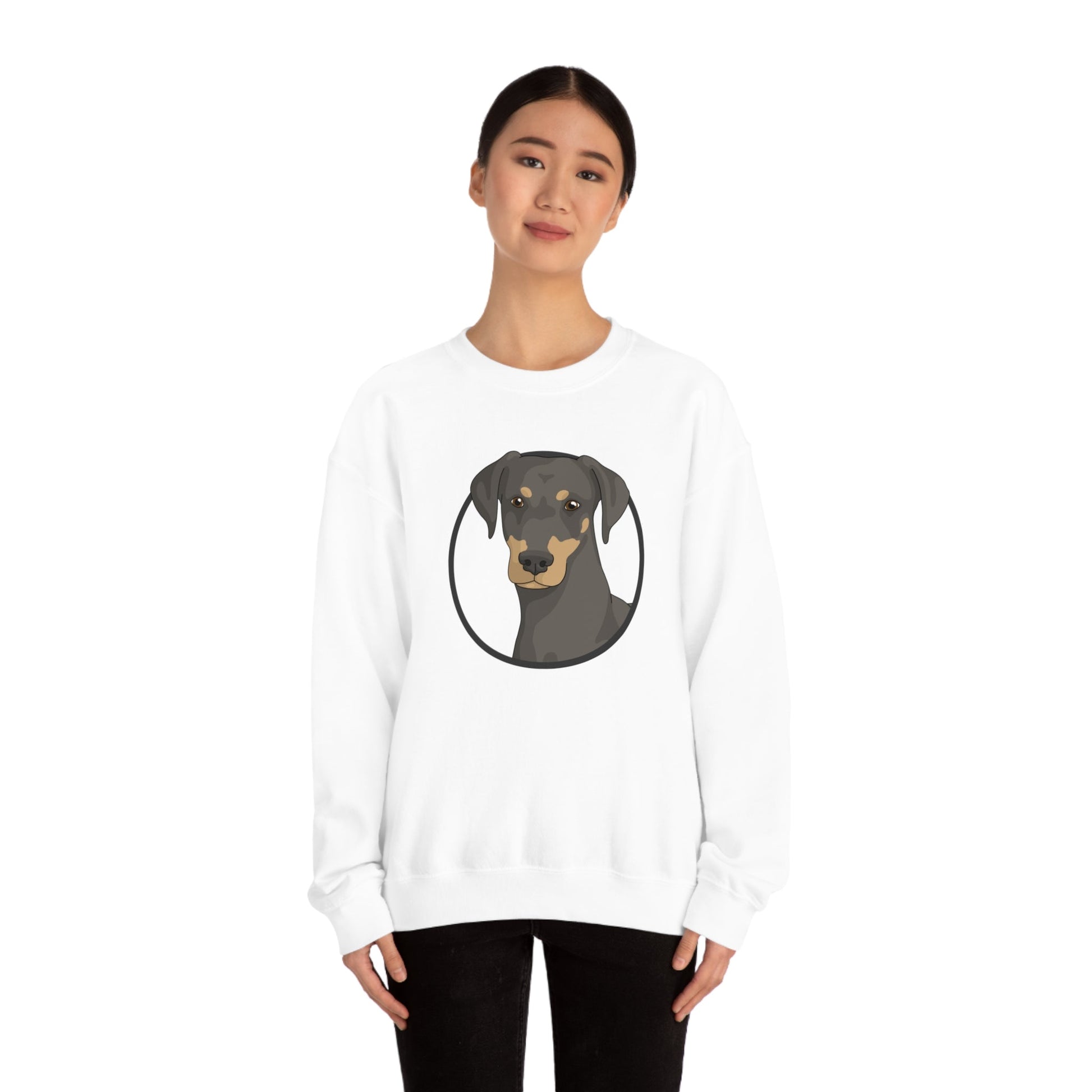 Doberman Circle | Crewneck Sweatshirt - Detezi Designs-28497237362093620650