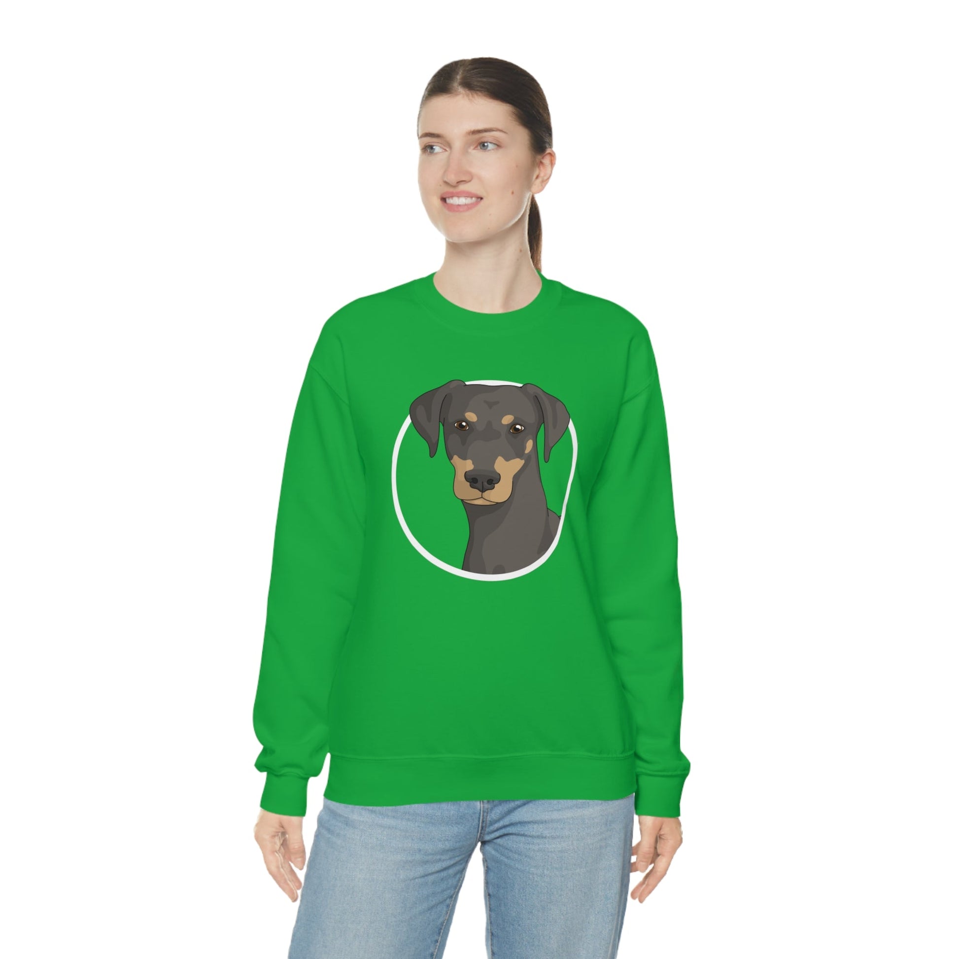 Doberman Circle | Crewneck Sweatshirt - Detezi Designs-28497237362093620650