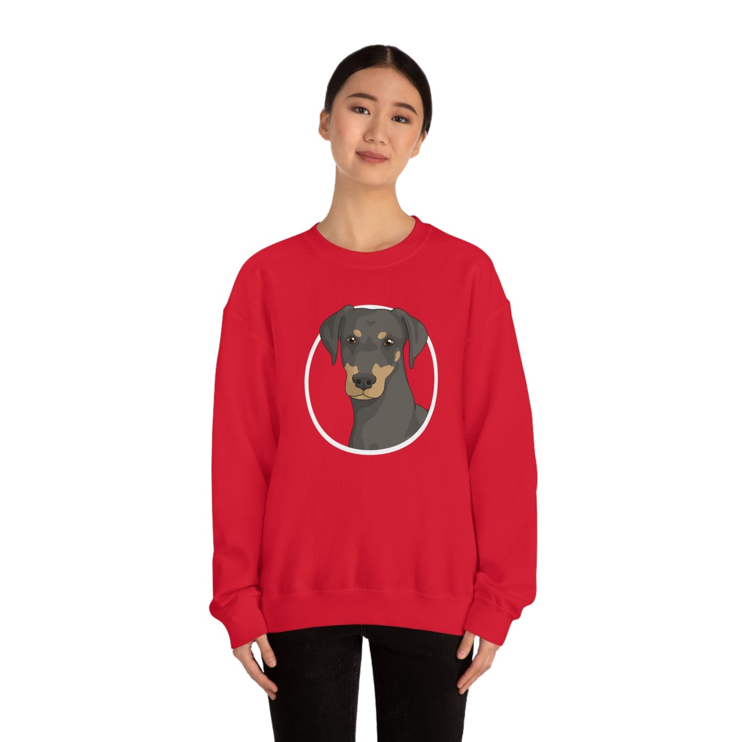 Doberman Circle | Crewneck Sweatshirt - Detezi Designs-28497237362093620650