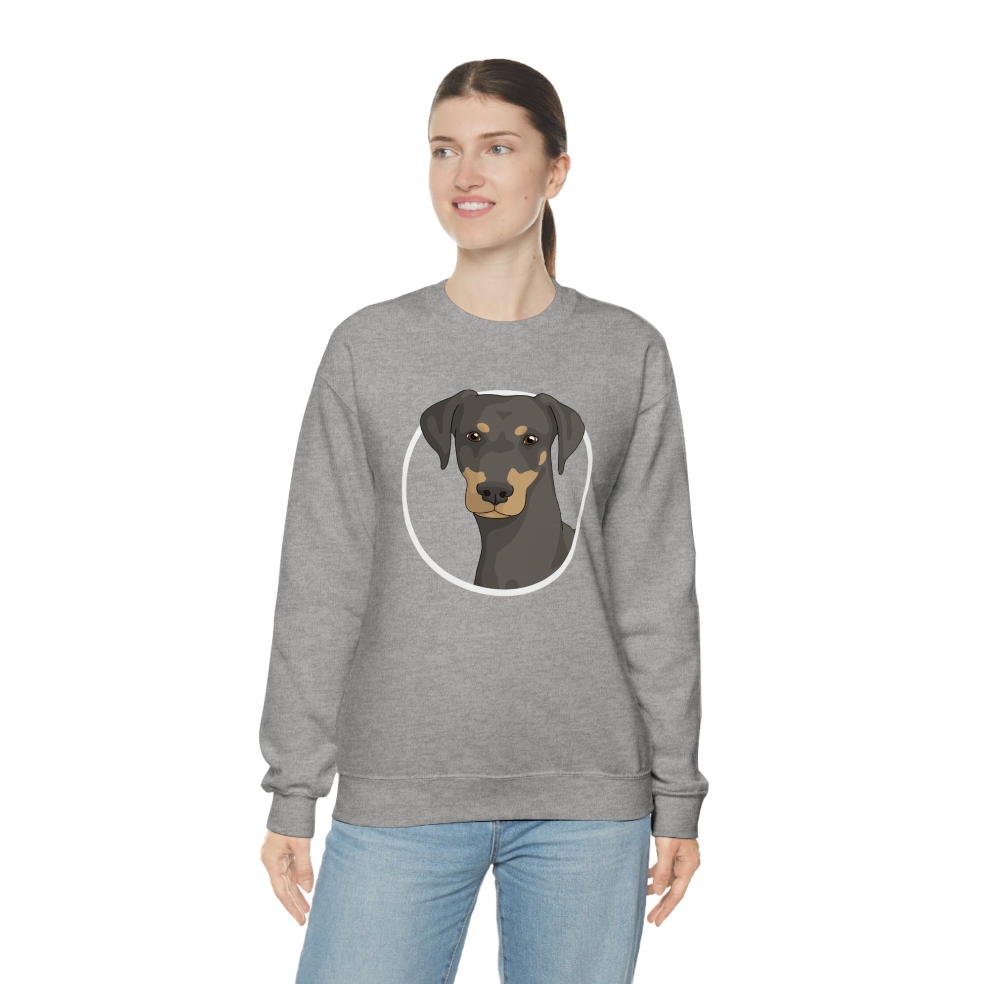 Doberman Circle | Crewneck Sweatshirt - Detezi Designs-28497237362093620650