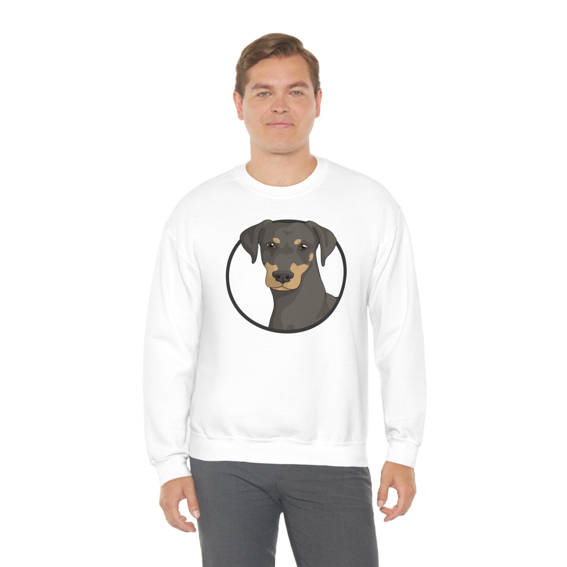 Doberman Circle | Crewneck Sweatshirt - Detezi Designs-28497237362093620650