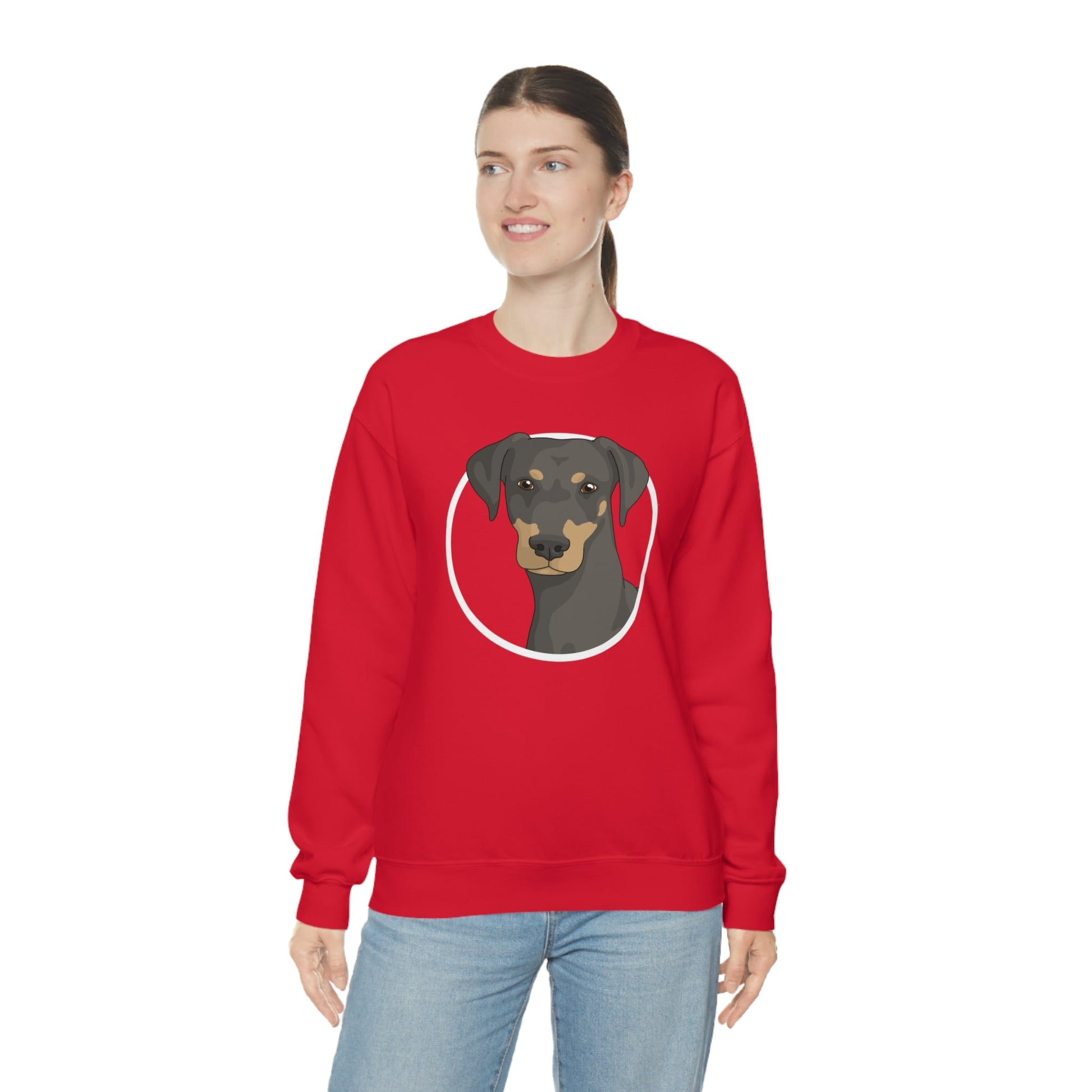 Doberman Circle | Crewneck Sweatshirt - Detezi Designs-28497237362093620650