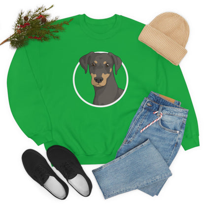 Doberman Circle | Crewneck Sweatshirt - Detezi Designs-28497237362093620650