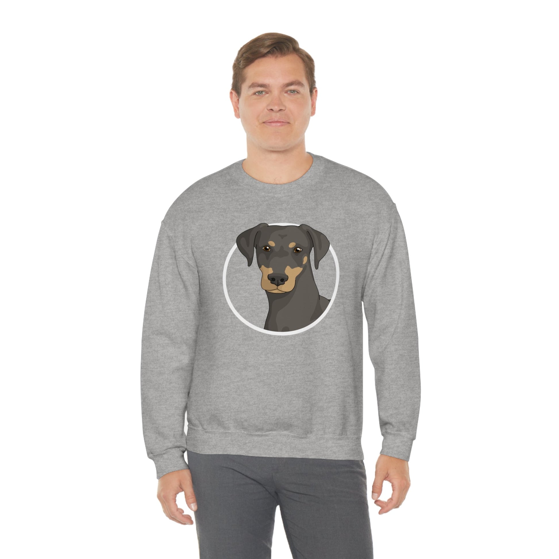 Doberman Circle | Crewneck Sweatshirt - Detezi Designs-28497237362093620650