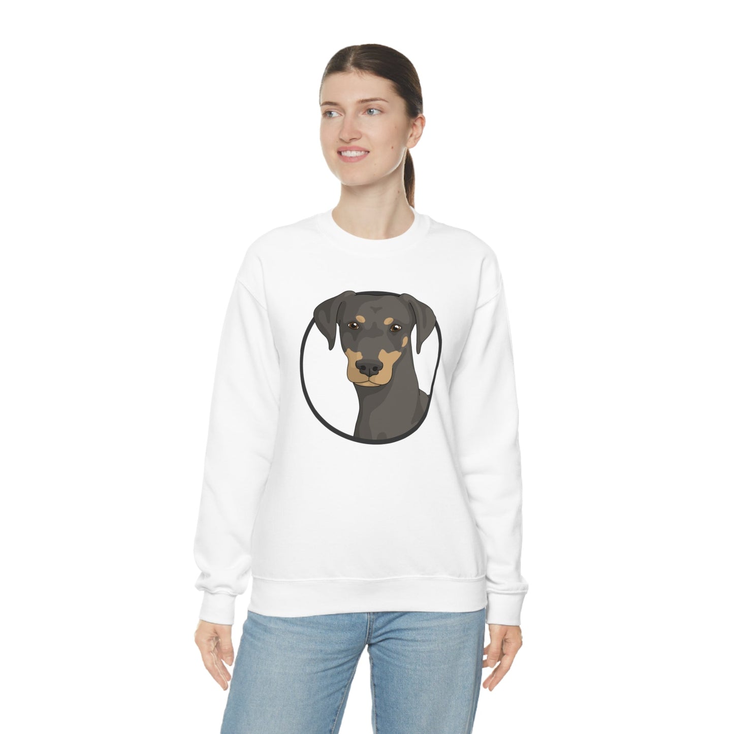 Doberman Circle | Crewneck Sweatshirt - Detezi Designs-28497237362093620650