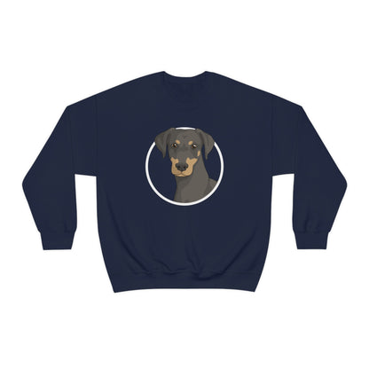 Doberman Circle | Crewneck Sweatshirt - Detezi Designs-95087787023950247079