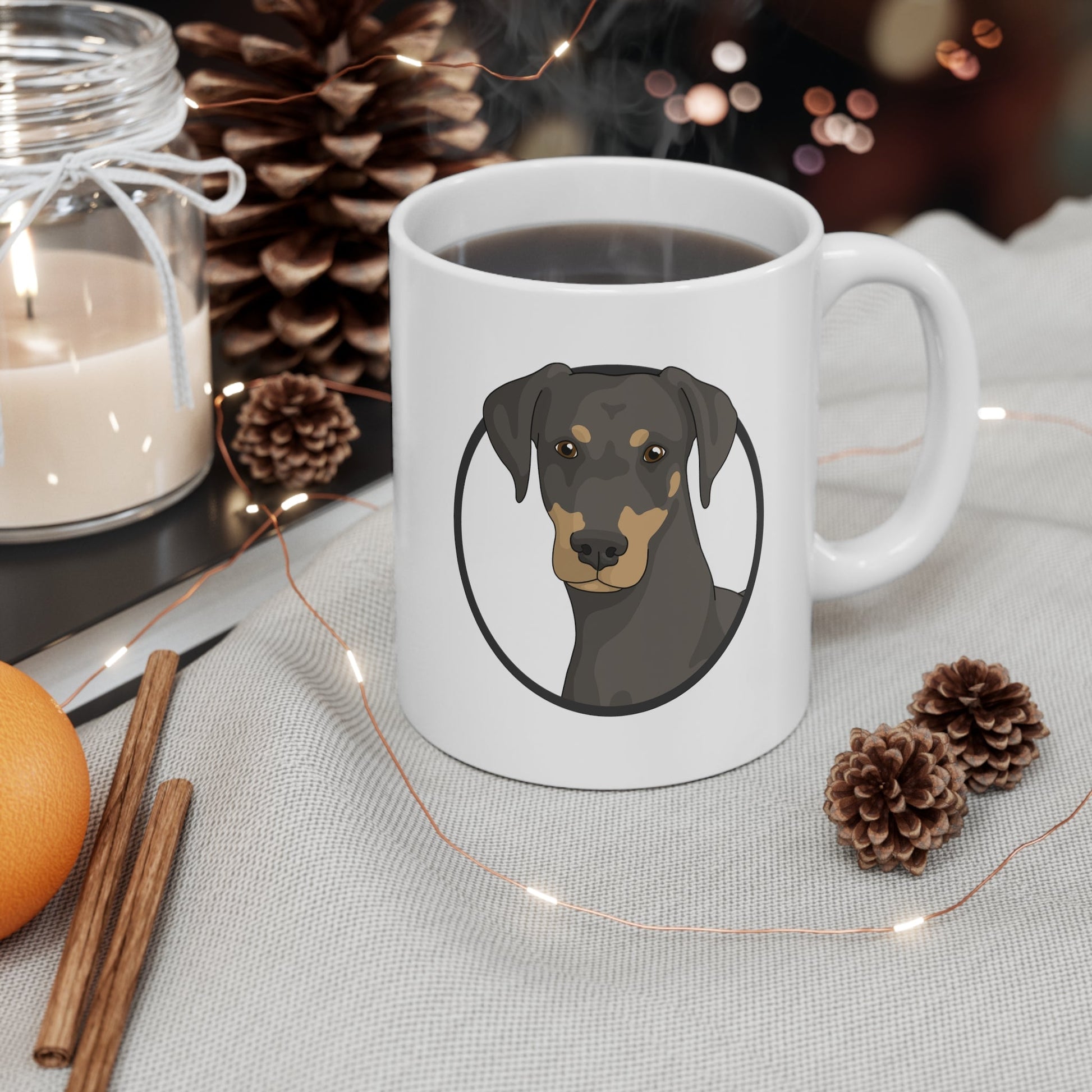 Doberman Circle | Mug - Detezi Designs-29367326985269673345