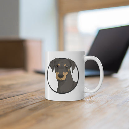 Doberman Circle | Mug - Detezi Designs-29367326985269673345