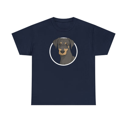 Doberman Circle | T-shirt - Detezi Designs-17158726233330138917