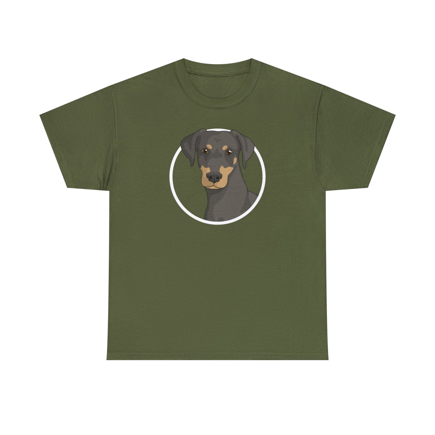 Doberman Circle | T-shirt - Detezi Designs-26390549407516845277