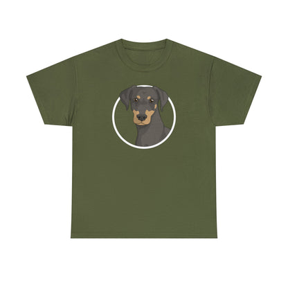 Doberman Circle | T-shirt - Detezi Designs-26390549407516845277