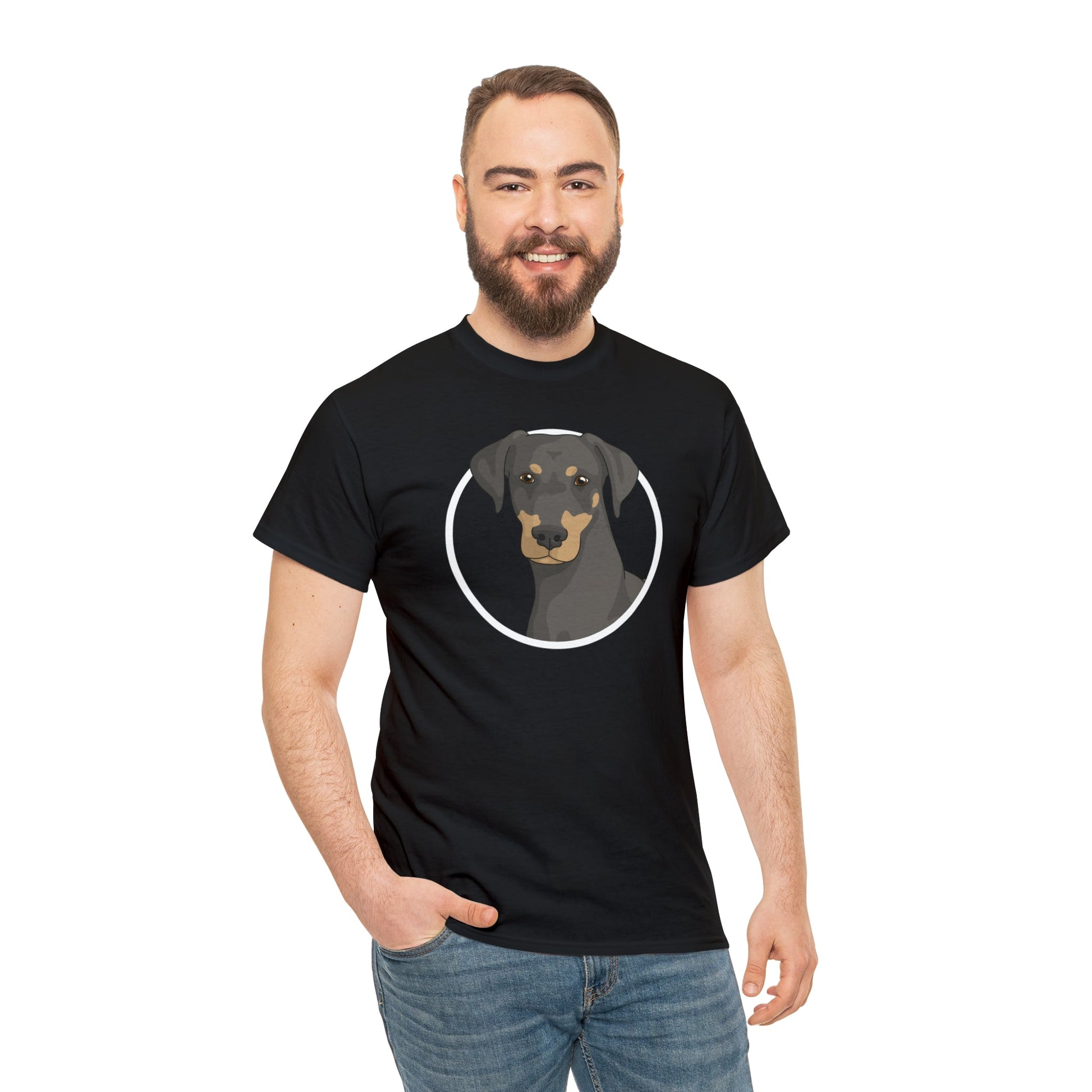 Doberman Circle | T-shirt - Detezi Designs-93485226338215159996