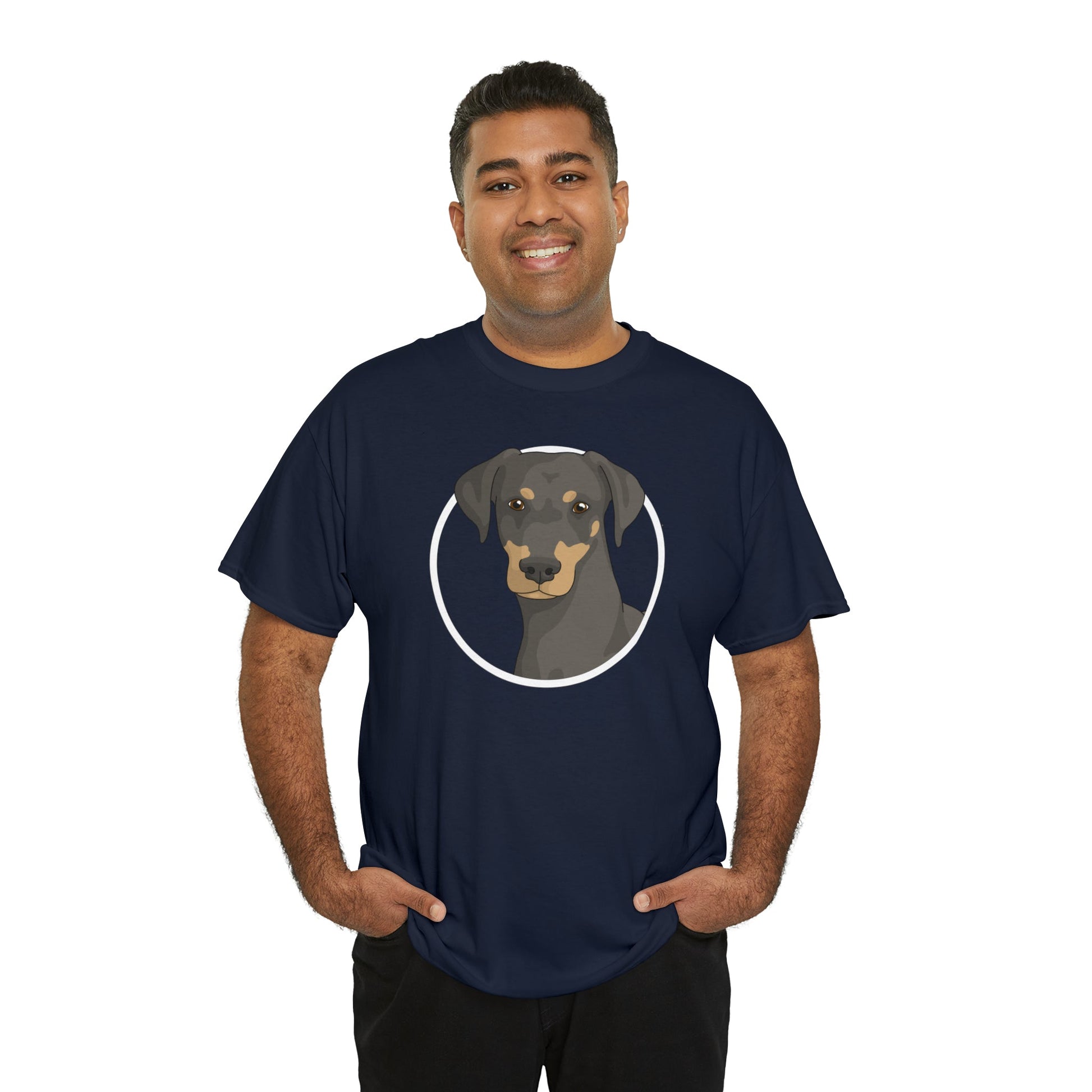 Doberman Circle | T-shirt - Detezi Designs-93485226338215159996