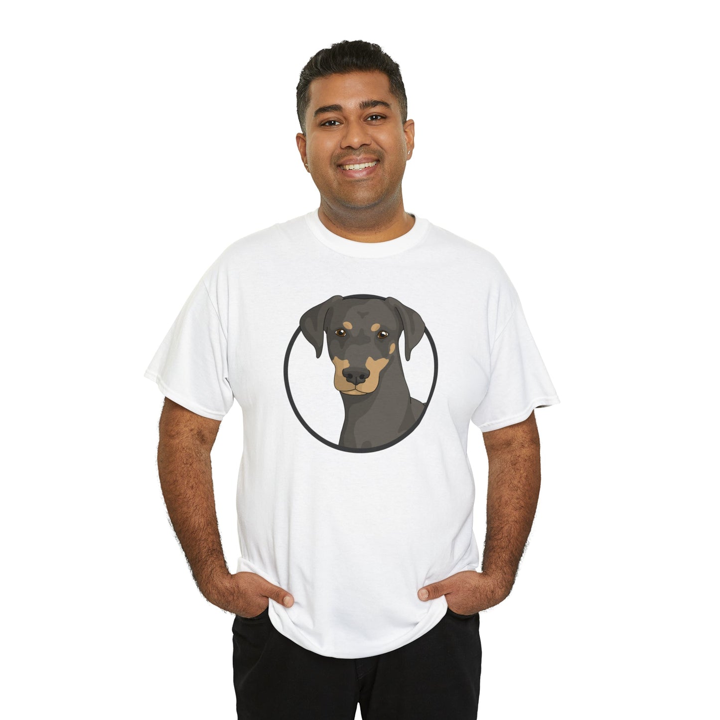 Doberman Circle | T-shirt - Detezi Designs-93485226338215159996