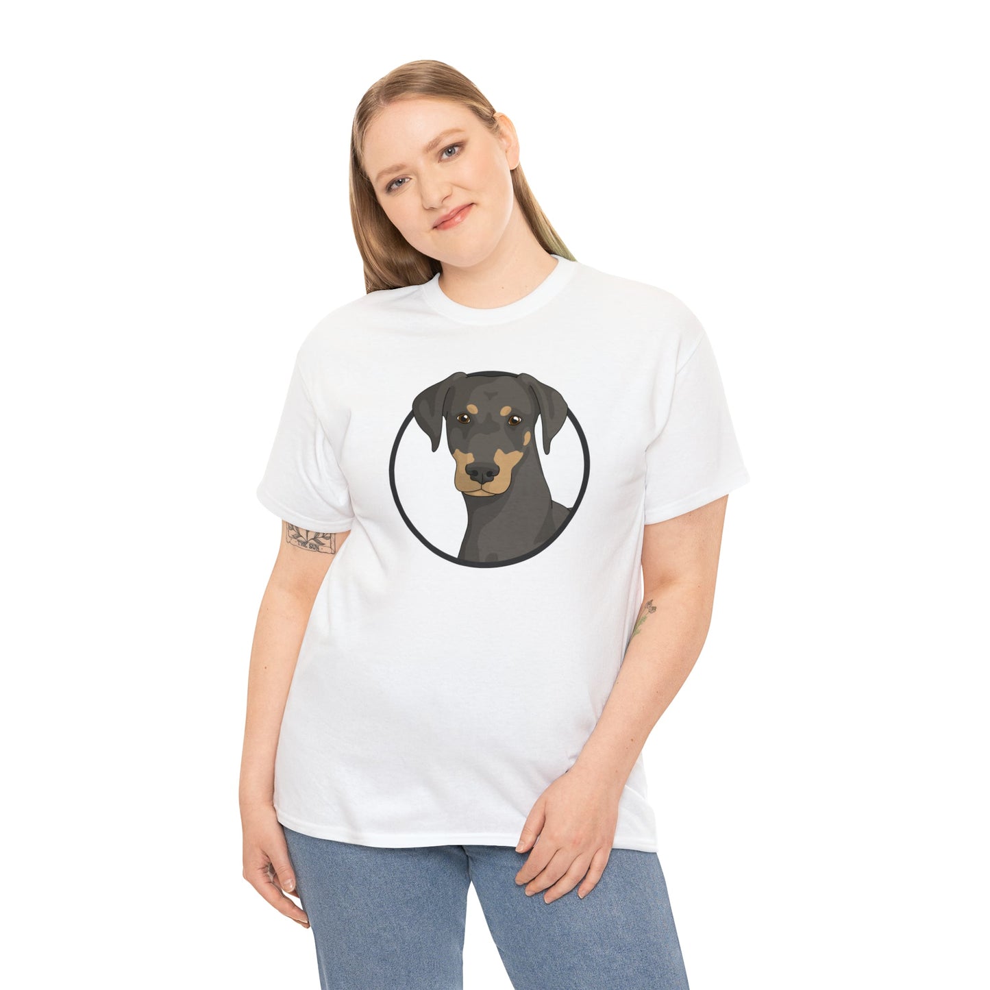 Doberman Circle | T-shirt - Detezi Designs-93485226338215159996