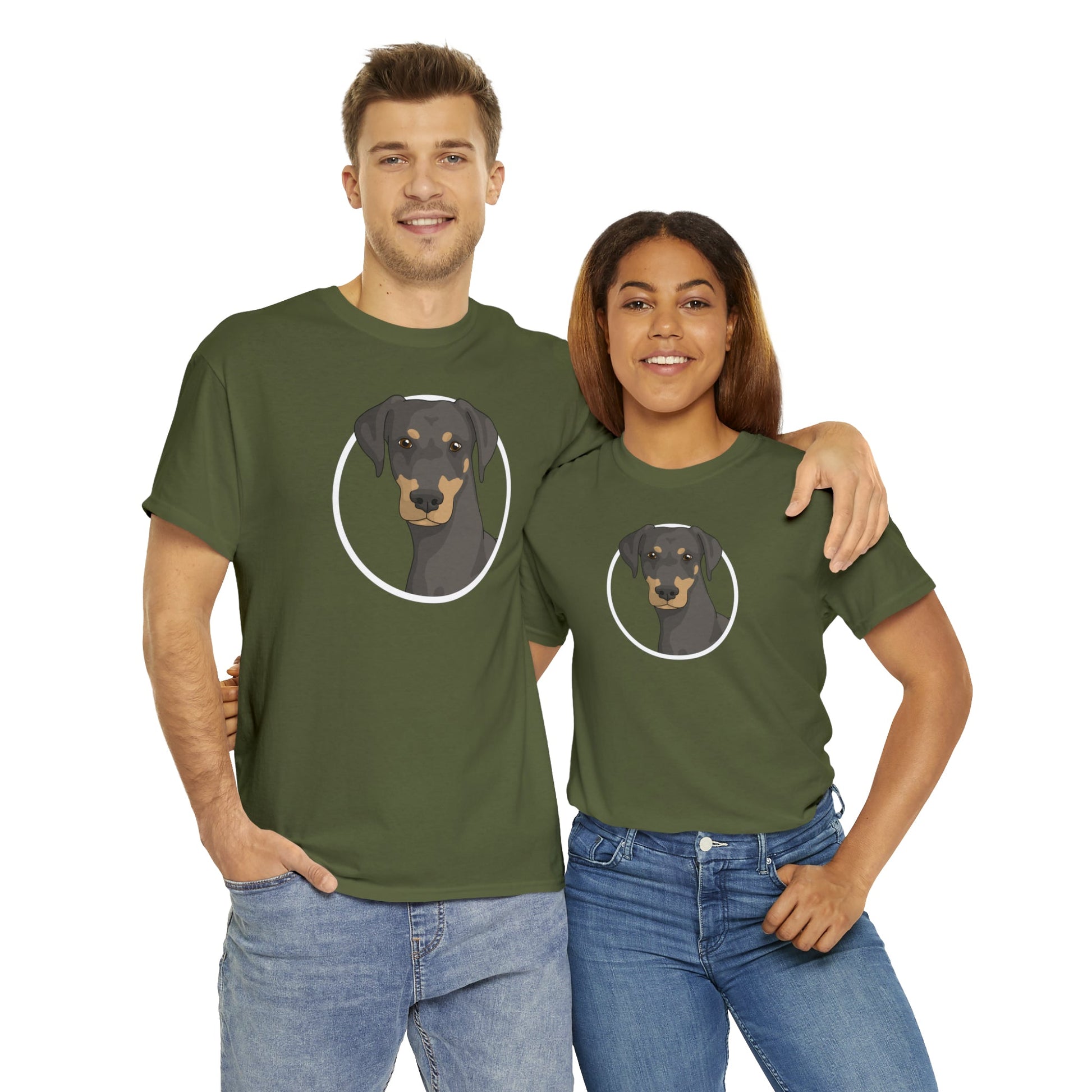 Doberman Circle | T-shirt - Detezi Designs-93485226338215159996