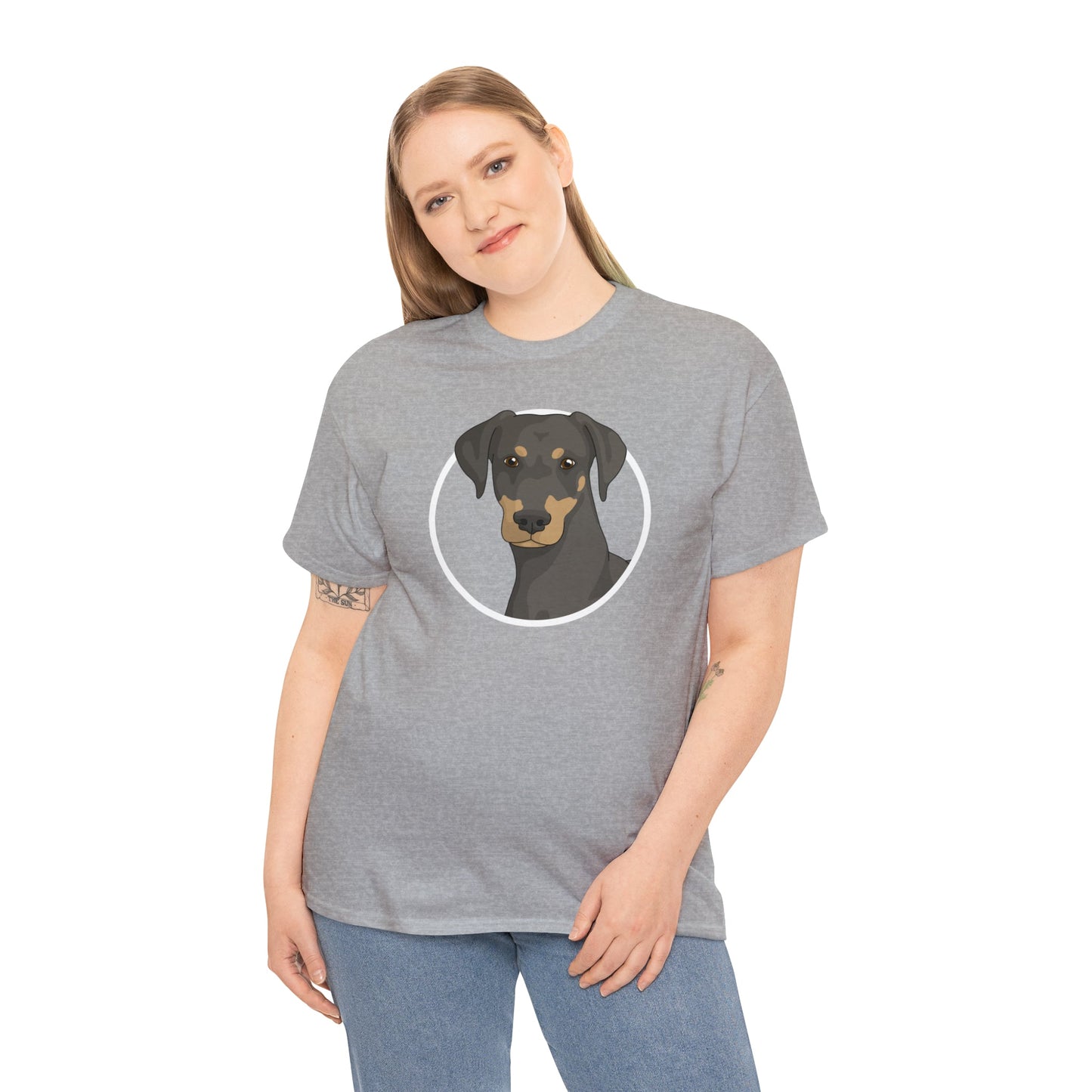 Doberman Circle | T-shirt - Detezi Designs-93485226338215159996