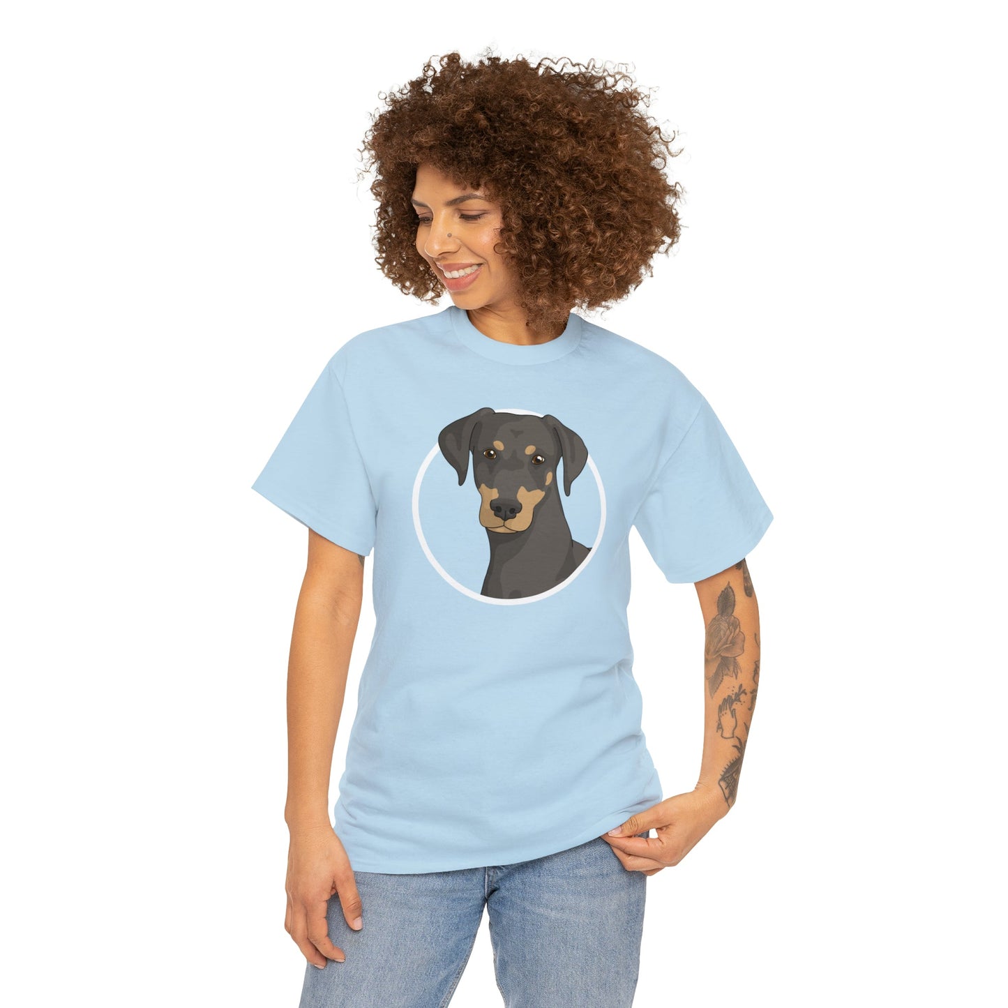 Doberman Circle | T-shirt - Detezi Designs-93485226338215159996