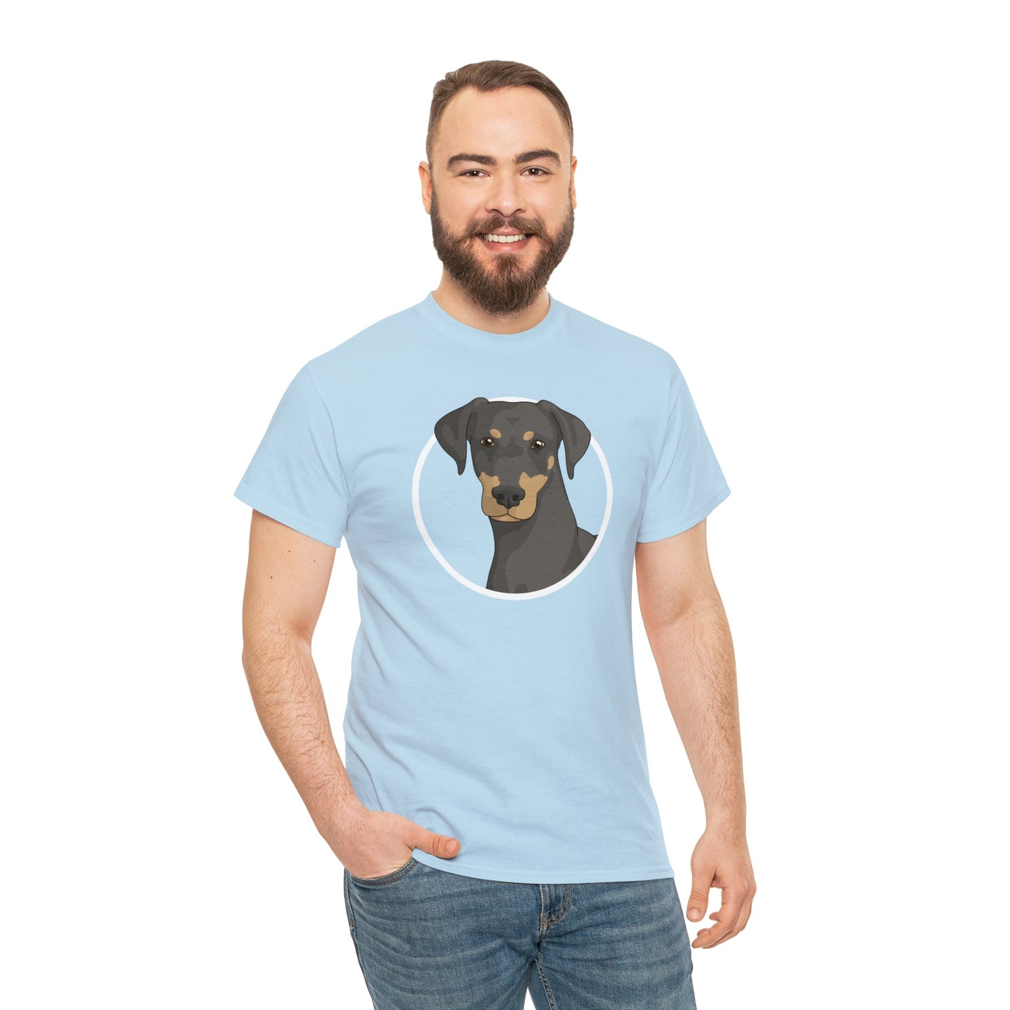 Doberman Circle | T-shirt - Detezi Designs-93485226338215159996