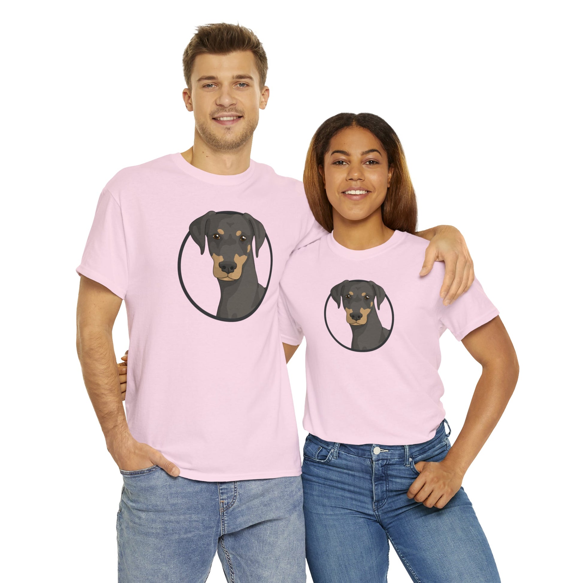 Doberman Circle | T-shirt - Detezi Designs-93485226338215159996