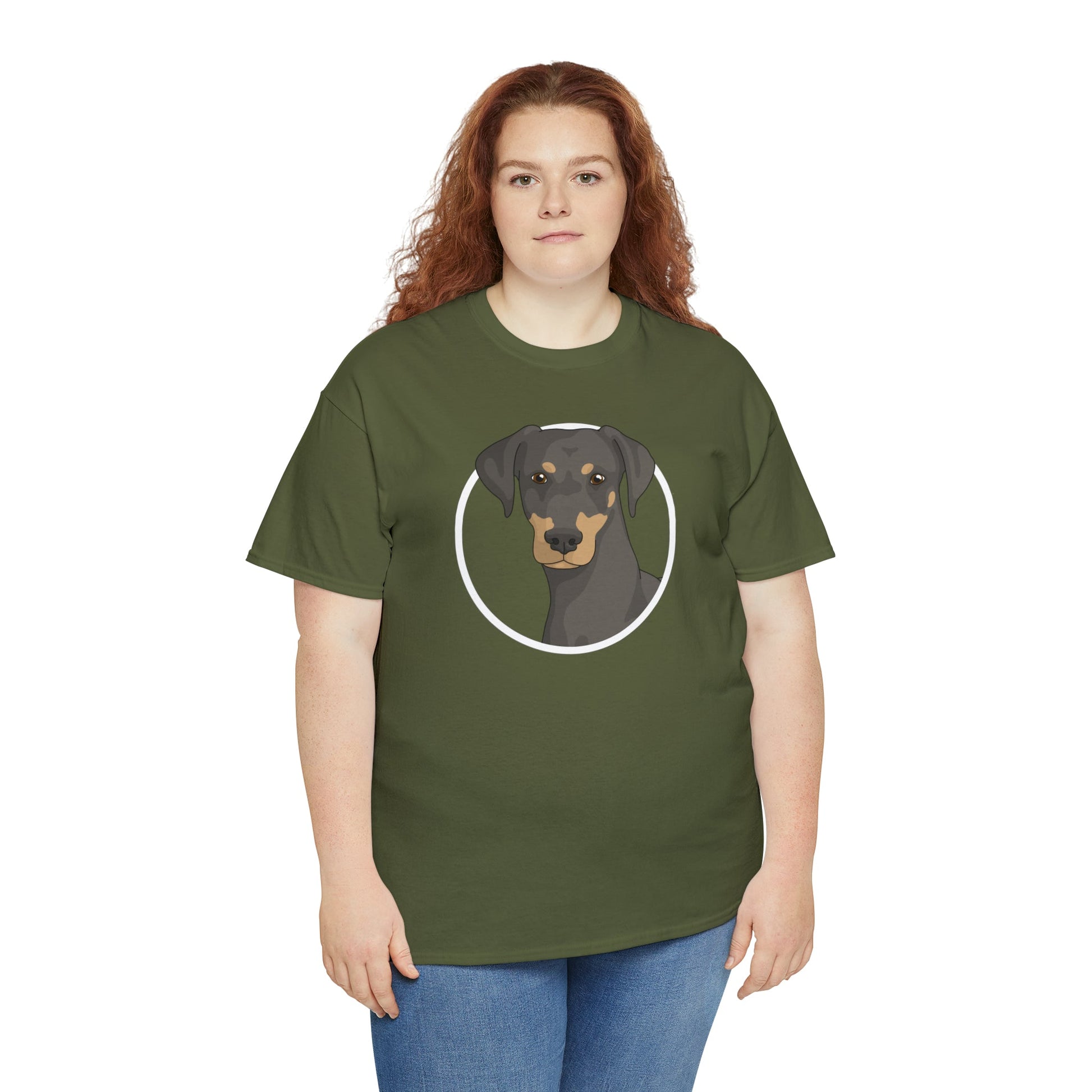 Doberman Circle | T-shirt - Detezi Designs-93485226338215159996