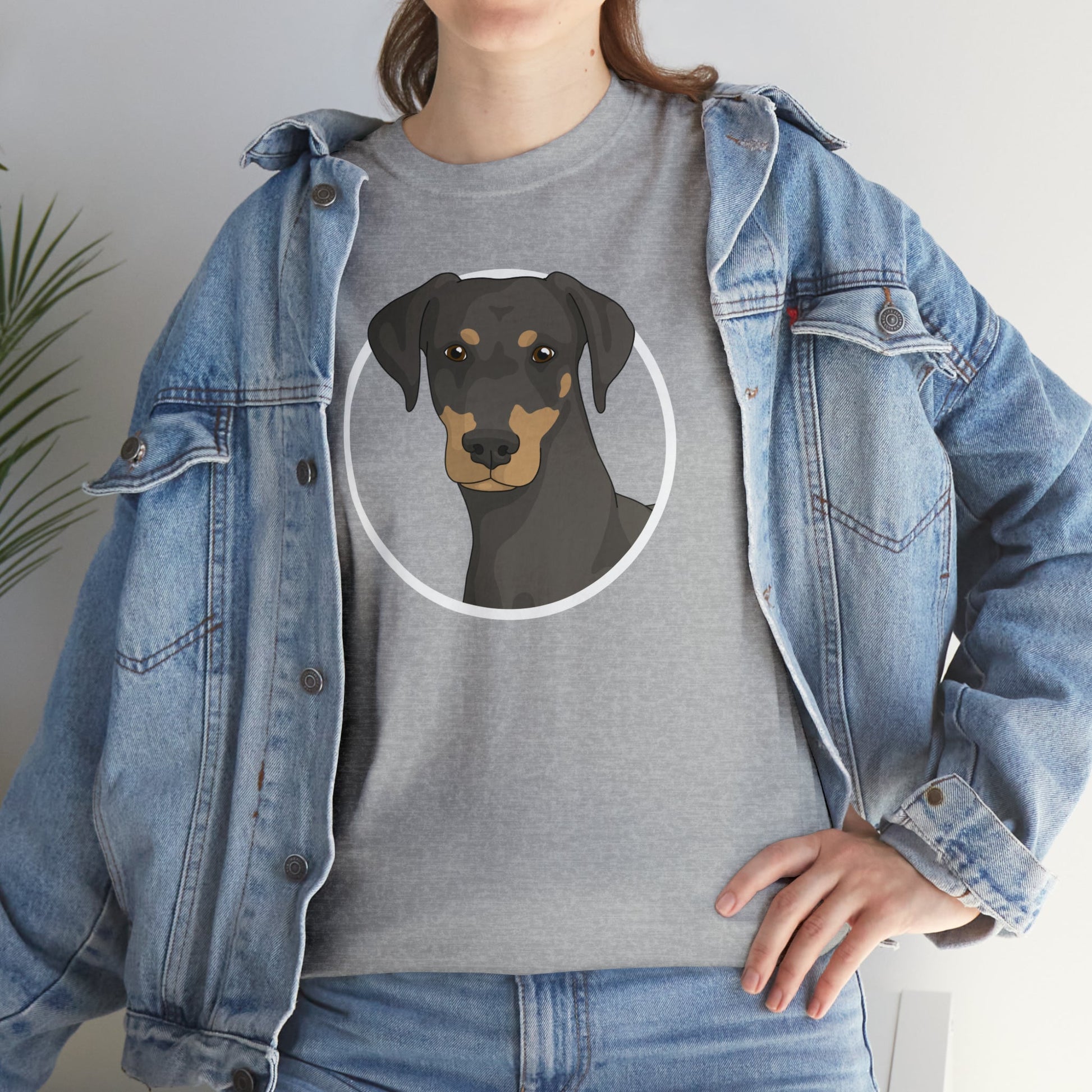 Doberman Circle | T-shirt - Detezi Designs-93485226338215159996