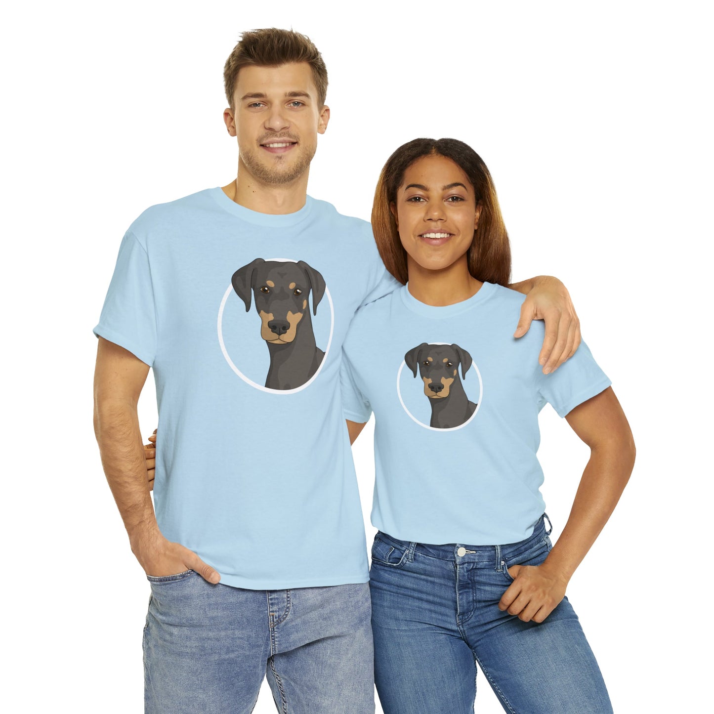 Doberman Circle | T-shirt - Detezi Designs-93485226338215159996