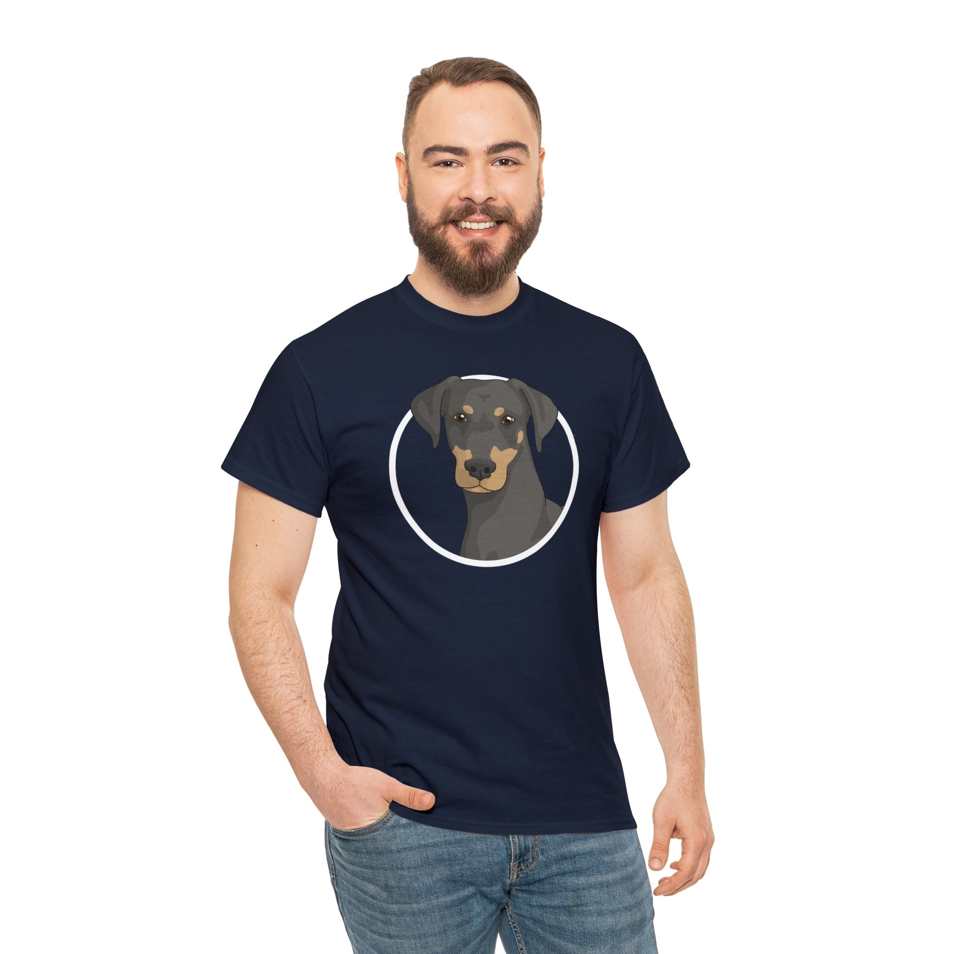 Doberman Circle | T-shirt - Detezi Designs-93485226338215159996