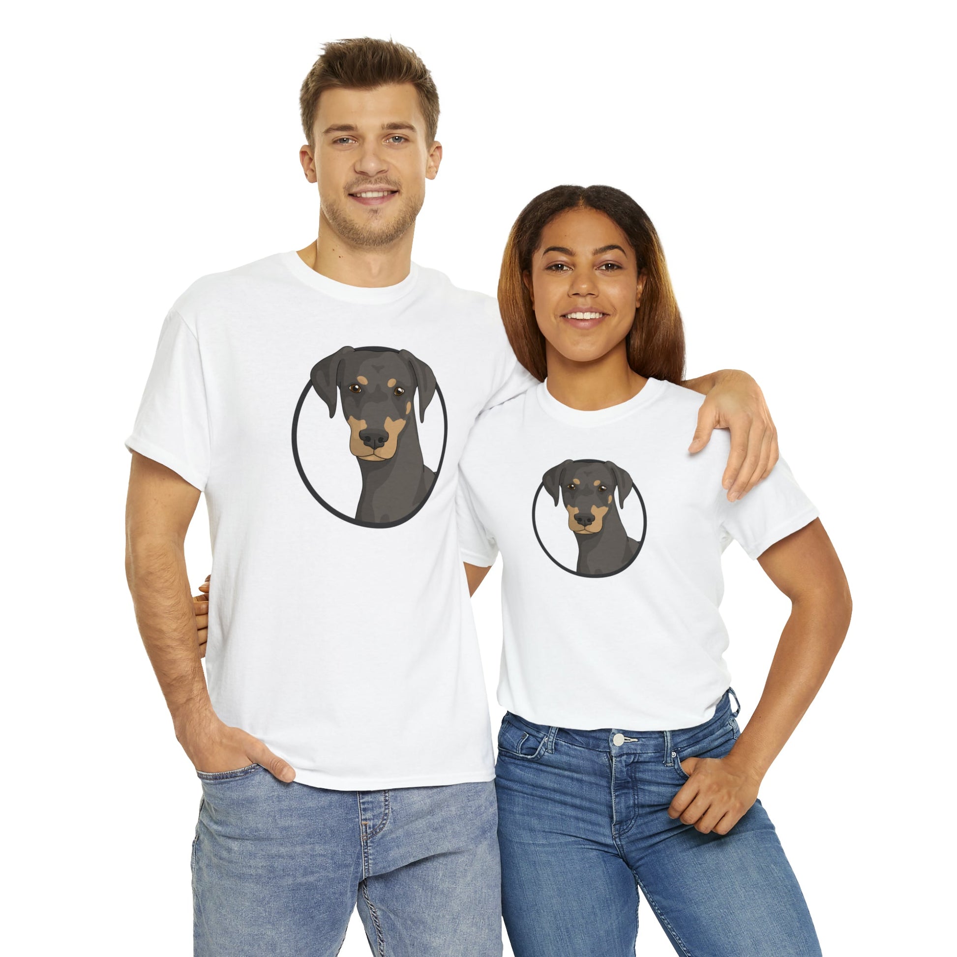 Doberman Circle | T-shirt - Detezi Designs-93485226338215159996